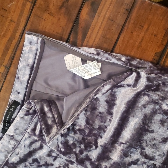 Zara set Wide Leg Halter crushed velvet - Picture 6 of 9